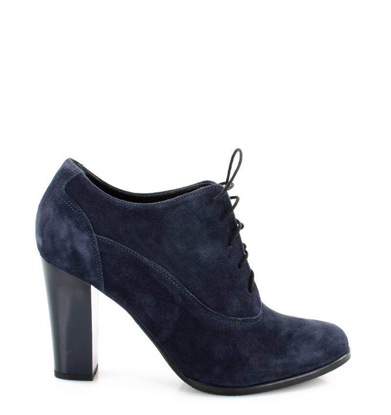 lizzy1.jpg LIZZY - Granatowe botki do kostki na słupku - obrazek 1