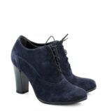 LIZZY - Granatowe botki do kostki na słupku - obrazek 2