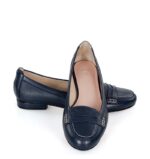LORA - Granatowe baleriny licowa skóra - obrazek 3