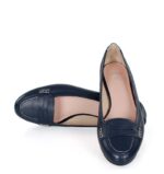 LORA - Granatowe baleriny licowa skóra - obrazek 2