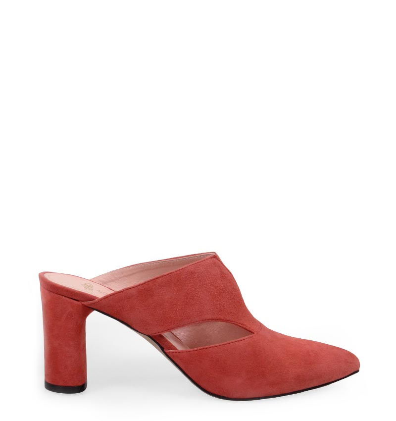 maggie-lred-6.jpg MAGGIE - Czerwone klapki na słupku zamszowe - obrazek 1
