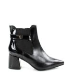 MARTHA - Czarne botki za kostkę na słupku