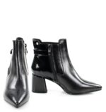 MARTHA - Czarne botki za kostkę na słupku - obrazek 2