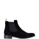 MATILDA - Czarne botki wsuwane na płaskim obcasie