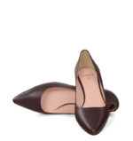 MICHELLE - Ciemno bordowe szpilka na kaczuszce z licowej skóry - obrazek 2