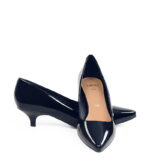 MICHELLE - Ciemne granatowe szpilka na kaczuszce z lakierowanej skóry - obrazek 3
