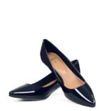 MICHELLE - Ciemne granatowe szpilka na kaczuszce z lakierowanej skóry - obrazek 4