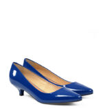 MICHELLE - Niebieskie szpilka na kaczuszce z lakierowanej skóry - obrazek 2