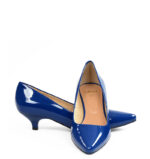 MICHELLE - Niebieskie szpilka na kaczuszce z lakierowanej skóry - obrazek 3