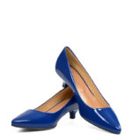 MICHELLE - Niebieskie szpilka na kaczuszce z lakierowanej skóry - obrazek 4