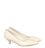 MICHELLE - Ecru szpilka na kaczuszce z lakierowanej skóry - obrazek 2