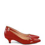 MICHELLE - Czerwone szpilka na kaczuszce z lakierowanej skóry