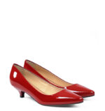 MICHELLE - Czerwone szpilka na kaczuszce z lakierowanej skóry - obrazek 2