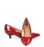 MICHELLE - Czerwone szpilka na kaczuszce z lakierowanej skóry - obrazek 3