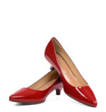 MICHELLE - Czerwone szpilka na kaczuszce z lakierowanej skóry - obrazek 4