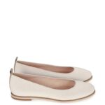 NIKA - Beżowe baleriny z lamówką na podeszwie