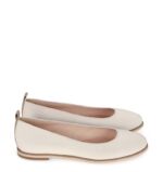 NIKA - Beżowe baleriny z lamówką na podeszwie