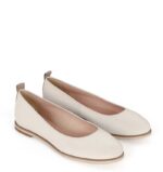 NIKA - Beżowe baleriny z lamówką na podeszwie - obrazek 4