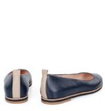 NIKA - Granatowe baleriny z beżową lamówką na podeszwie - obrazek 2
