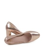 NORMA- Złoto różowe (rose gold) czółenka na słupku - obrazek 4