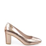 NORMA- Złoto różowe (rose gold) czółenka na słupku