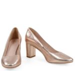 NORMA- Złoto różowe (rose gold) czółenka na słupku - obrazek 6