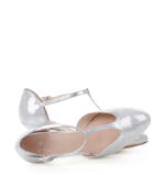 OLIVIA - srebrne satynowane czółenka taneczne - obrazek 4