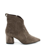 PEGGY- ciemno beżowe botki na słupku