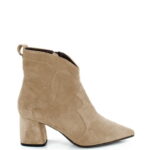 PEGGY- jasno beżowe botki na słupku