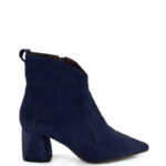 PEGGY- granatowe botki na słupku