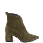 PEGGY- Ciemno zielone (khaki) botki na słupku