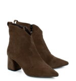 PEGGY- ciemno brązowe botki na słupku - obrazek 2