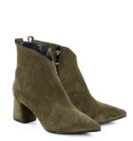 PEGGY- Ciemno zielone (khaki) botki na słupku - obrazek 2