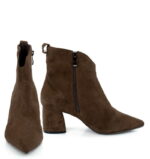 PEGGY- ciemno brązowe botki na słupku - obrazek 3