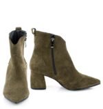 PEGGY- Ciemno zielone (khaki) botki na słupku - obrazek 3