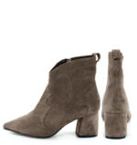 PEGGY- ciemno beżowe botki na słupku - obrazek 4