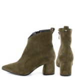 PEGGY- Ciemno zielone (khaki) botki na słupku - obrazek 4