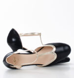 PENELOPE - czarne czółenka do tańca złota lamówka - obrazek 6