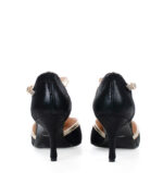 PENELOPE - czarne czółenka do tańca złota lamówka - obrazek 4