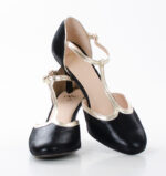 PENELOPE - czarne czółenka do tańca złota lamówka - obrazek 5