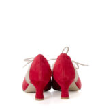 PILAR - Czerwono złote buty treningowe do tańca, lamówka beżowa - obrazek 3