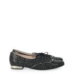 FLORES - buty na płaskim obcasie do ćwiczeń tanecznych, czarny melanż