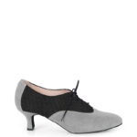 PILAR - Szare buty treningowe do tańca, czarny wzór kropki