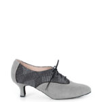 PILAR - Szare buty treningowe do tańca, wzór srebrna pepitka