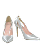 RENI - Srebrne szpilki licowe z wycięciami - obrazek 4