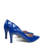 RIKO - Niebieskie czółenka na szpilce z lakierowanej skóry - obrazek 3