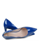 RIKO - Niebieskie czółenka na szpilce z lakierowanej skóry - obrazek 4