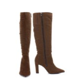 ROSE - ciemno brązowe kozaki do kolana na cienkim słupku - obrazek 3