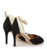 SORAYA - Czarno złote sandały na szpilce - obrazek 3