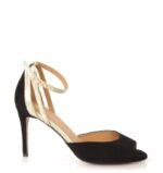 SORAYA - Czarno złote sandały na szpilce